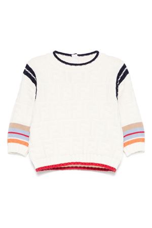 white cotton jumper FENDI KIDS | BMG110AUKNF0ZA0